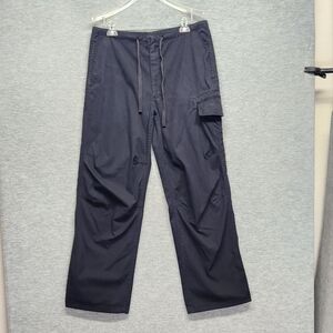 Vintage Y2K Club Monaco Navy Utility Cargo Drawstring Pants Men's 30 Streetwear